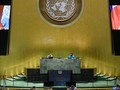 Trong bài phát biểu trước Đại hội đồng Liên Hợp Quốc, Tổng thống Duterte khẳng định phán quyết của Tòa Trọng tài La Hay đã trở thành một phần của luật pháp quốc tế, không có chỗ cho việc mặc cả. (Ảnh: UN).