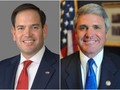 Hai Thượng nghị sĩ Cộng hòa Marco Rubio (trái) và Thượng nghị sĩ đảng Dân chủ Jeff Merkley đã cùng nhau đề xuất Đạo luật tăng cường quan hệ với Đài Loan (Ảnh: Dongfang).
