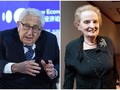 Hai cựu Ngoại trưởng Henry Kissinger và Madeleine Albright vừa bị ông Trump sa thải khỏi Ban chính sách Quốc phòng (Ảnh: Dongfang).