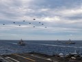 Hai nhóm tác chiến tàu sân bay Mỹ tập trận trên Biển Đông hôm 9/2 (Ảnh: HĐ7).