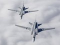 Ngày 18/12, Nga đưa 2 máy bay ném bom tầm xa TU-22M3 mang tên lửa hạt nhân bay tuần tra chung với không quân Belarus (Ảnh: Sunnews).