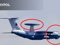 Máy bay báo động sớm A-50 của Nga, hai vị trí trong vòng đỏ bị trúng tên lửa (Ảnh: BYPOL).