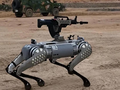 Robot Unitree B1 mang súng trường được sử dụng trong quân đội Trung Quốc. Ảnh: Wforum.