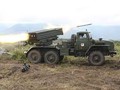 Pháo phản lực Tornador-G quân đội Nga pháo kích vào chiến tuyến quân đội Ukraine. Ảnh Bộ Quốc phòng Nga.