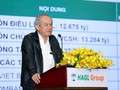Ông Đoàn Nguyên Đức - Chủ tịch Hoàng Anh Gia Lai tại cuộc gặp gỡ nhà đầu tư chiều 25/11