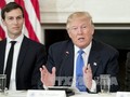 Tổng thống Mỹ Donald Trump và con rể Jared Kushner tại một cuộc họp ở Washington. Ảnh: EPA/TTXVN