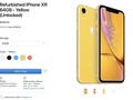 iPhone XR tân trang trên website Apple