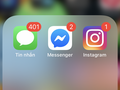 Ứng dụng tin nhắn mặc định của iPhone, bên cạnh Messenger và Instagram của Facebook.