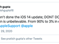 Một người dùng chia sẻ tình trạng "tuột" pin bất thường trên iPhone.