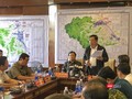 Bộ trưởng Bộ NN&PTNT Nguyễn Xuân Cường tại cuộc họp Ban Chỉ huy tiền phương ứng phó bão số 9