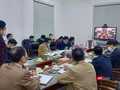 Quang cảnh buổi họp trực tuyến giữa ngành y tế Hải Dương và ngành y tế TP Đà Nẵng