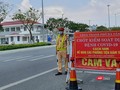Lực lượng CSGT Đà Nẵng túc trực các chốt kiểm soát dịch tại cửa ngõ ra vào TP