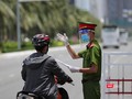 Lực lượng công an làm nhiệm vụ tại các chốt kiểm soát phòng dịch COVID-19 trên địa bàn TP Đà Nẵng