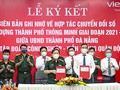 Quang cảnh lễ ký kết biên bản ghi nhớ về xây dựng TP thông minh giai đoạn từ năm 2021 – 2025 giữa UBND TP Đà Nẵng và Tập đoàn Viettel (ảnh danang.gov.vn)