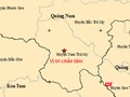 Vị trí xảy ra vụ động đất có độ lớn 3,0 độ richter, trên địa bàn huyện Nam Trà My, tỉnh Quảng Nam