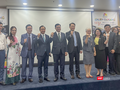 Phó Chủ tịch HĐND TP Đà Nẵng Trần Phước Sơn (thứ 5 từ trái qua) cùng các đại biểu trong Chương trình giới thiệu du lịch Đà Nẵng tại Seoul (Hàn Quốc)