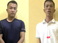 Hai đối tượng Đặng Văn Được và Trần Đông Lập tại cơ quan công an