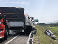 Hiện trường vụ tai nạn trên cao tốc Cam Lộ - La Sơn (Ảnh PL)
