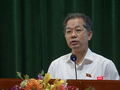 Ông Nguyễn Văn Quảng, Bí thư Thành ủy, Trưởng đoàn ĐBQH TP Đà Nẵng phát biểu tại buổi tiếp xúc cử tri các phường Thanh Khê, Hòa Khánh, Liên Chiểu diễn ra sáng 4/7.