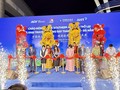 Quang cảnh lễ đón đường bay Đà Nẵng - Thâm Quyến trở lại sau hơn 5 năm gián đoạn.