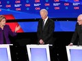 Thượng nghị sĩ Elizabeth Warren, cựu Phó Tổng thống Joe Biden và Thượng nghị sĩ Bernie Sanders, ba ứng viên hàng đầu để trở thành người so găng cùng Trump trong cuộc bầu cử Tổng thống tháng 11 tới. 