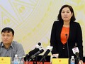 Phó thống đốc Ngân hàng Nhà nước Nguyễn Thị Hồng tại buổi họp báo.