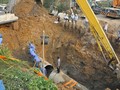 Tuyến đường ống nước sạch Sông Đà 1 đã vỡ nhiều lần trong thời gian qua. 