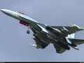 Su-35S bay thử với tải trọng vũ khí tối đa gồm 3 bom có điều khiển KAB-1500L và 2 tên lửa không đối không R-73, 6 bom không điều khiển FAB-500M62 cỡ 500 kg