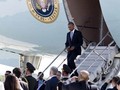 Tổng thống Mỹ Barack Obama bước xuống từ chuyên cơ Air Force One tại sân bay thành phố Hàng Châu, Trung Quốc, nơi tổ chức thượng đỉnh G20, ngày 3.9