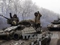 Binh sĩ quân đội Ukraine tại Debaltsevo, vùng Donetsk miền Đông Ukraine ngày 14/2. Ảnh: AFP/TTXVN