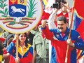 Tổng thống Venezuela Nicolas Maduro tại Quảng trường Miraflores hôm 28/2. Ảnh: AP.
