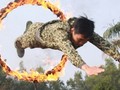 Bộ đội đặc công huấn luyện vượt vòng lửa