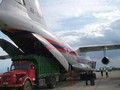 Máy bay vận tải của Nga chở hàng tiếp tế tới Syria. Ảnh: Reuters