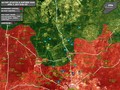 Bản đồ chiến sự khu vực chiến trường miền bắc tỉnh Hama, Syria