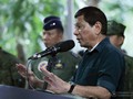 Tổng thống Philippine Rodrigo Duterte trong buổi gặp gỡ và nói chuyện với quân đội ở  thành phố Cebu