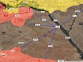 Các hướng tấn công IS và khoảng cách về thành phố Deir Ezzor trên chiến trường sa mạc phía đông tỉnh Homs