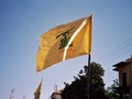 Lá cờ truyền thống của lực lượng Hezbollah trên vùng biên giới Syria - Lebanon