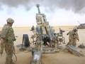 Một khẩu đội lựu pháo Howitzer 155mm M777A2 đang hoạt động trên chiến trường Iraq - ảnh Masdar News