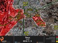 Bản đồ tình hình chiến sự Harasta, Đông Ghouta - ảnh Muraselon