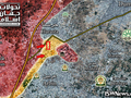 Bản đồ chiến sự khu vực căn cứ thiết giáp ở quận Harasta - Đông Ghouta