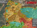 Tình hình chiến sự khu vực Afrin, vùng xanh là khu vực đã bị lực lượng Hồi giáo cực đoan FSA tấn chiếm - ảnh Soth Front