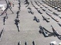 Vũ khí vận chuyển lậu thu giữ được trên vùng ngoại ô Damascus - ảnh minh họa Masdar News