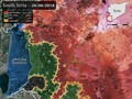 Bản đồ tình hình chiến sự Daraa tính đến ngày 26.06.2018, theo South Front