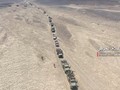 Quân đội Syria, lực lượng SSNP, NDF hành quân trên sa mạc Sweida. Ảnh minh họa video truyền thông quân đội Syria