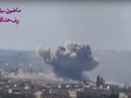 Không quân Syria, phối hợp với pháo binh, tên lửa mặt đất đánh phá ác liệt chiến tuyến của lực lượng Hồi giáo cực đoan thánh chiến. Ảnh minh họa video đối lập Syria.