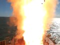 Hải quân Nga diễn tập phóng tên lửa Kalibr -NK vào mục tiêu. Ảnh minh họa video Bộ quốc phòng Nga