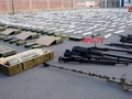 Một số vũ khí trang bị mà quân đội Syria thu giữ trên khu vực miền Nam, tỉnh Daraa và Quneitra. Ảnh: SANA.