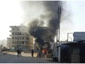 Vụ đánh bom xe trong thành phố Afrin, Aleppo. Ảnh: Masdar News.