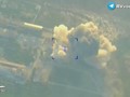 Pháo phản lực nhiệt áp TOS-1A quân đội Nga tấn công vị trí đóng quân của quân đội Ukraine. Ảnh video RusVesna.