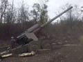 Khẩu đội pháo xe kéo Hyacinth-B 152 mm dân quân Donetsk. Ảnh video Kênh Telegram dân quân Donetsk.